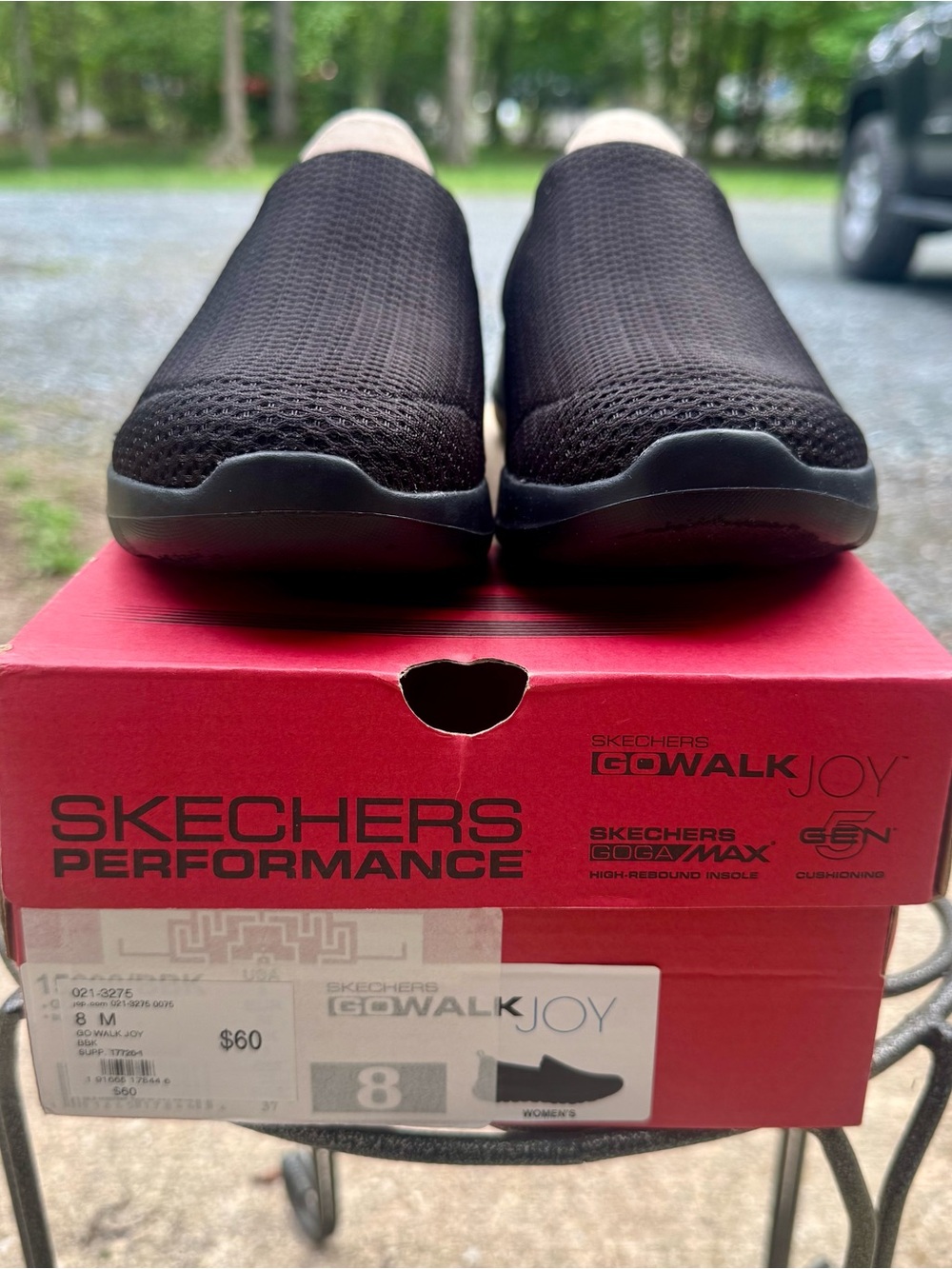 Skechers Black Slip-On Mesh Go Walk Joy Sneakers - Picture 3 of 10